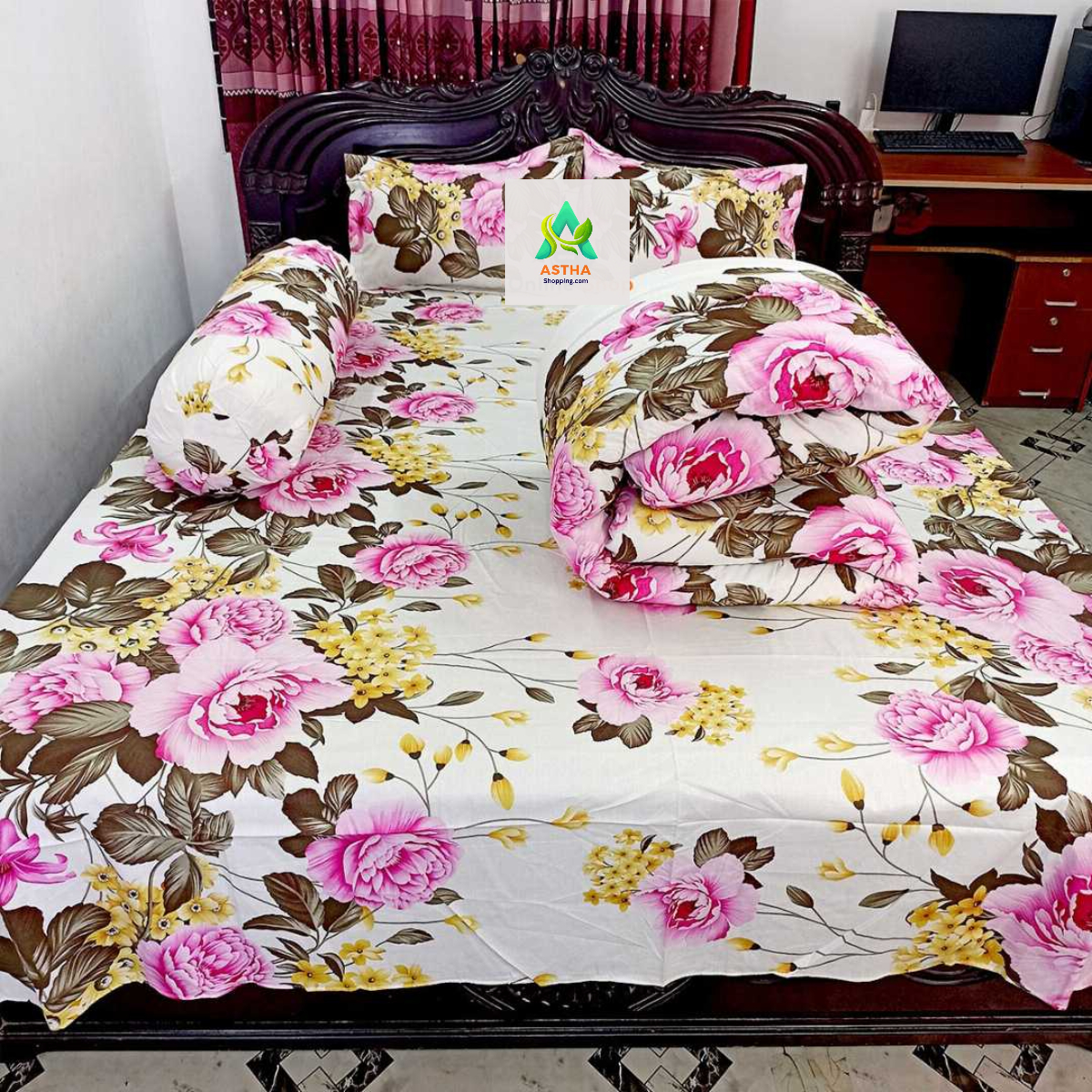 Premium 5-Piece Twill Cotton Comforter Set - শুধু কমফোর্টার নিলে এখানে (√) দিন।
